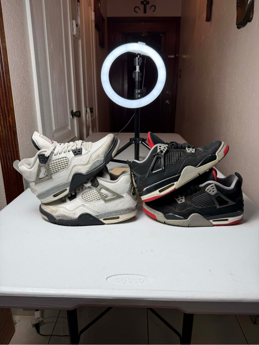 X2 Air Jordan 4 Retro OG 'Bred & white cement